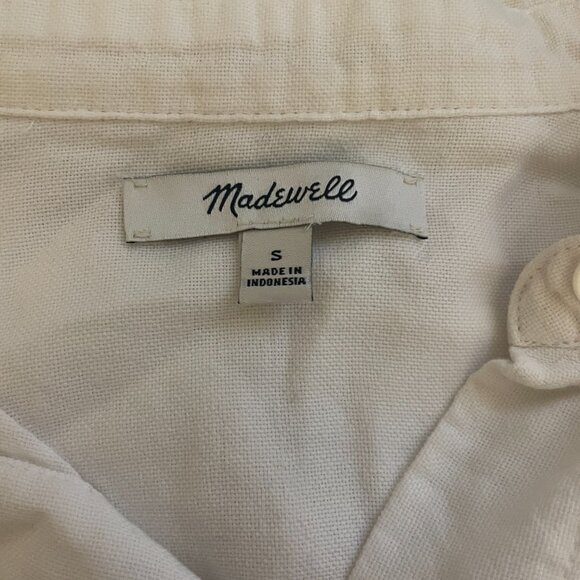 Madewell White Tie-Front Shirt Size Small Summer Vacation Lightweight - Picture 8 of 12